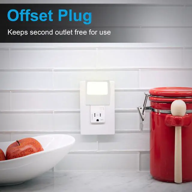 Alt view image 4 of 7 - White Always-On LED Night Light, Plug into Wall, Compact, Soft Glow, UL-Listed, Ideal for Bedroom, Nursery, Bathroom, Hallway, 11311, 2 Pack