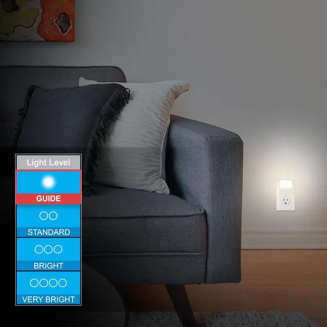 Alt view image 3 of 7 - White Always-On LED Night Light, Plug into Wall, Compact, Soft Glow, UL-Listed, Ideal for Bedroom, Nursery, Bathroom, Hallway, 11311, 2 Pack