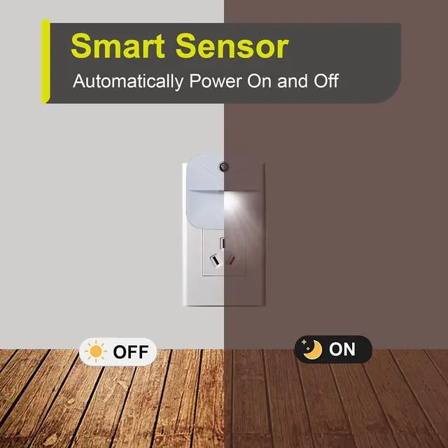 Alt view image 4 of 7 - 6 Pack Night Light Plug in, White LED Nightlights with Smart Dusk to Dawn Sensor, Plug into Wall Nightlights Suitable for Bedroom, Bathroom, Hallway, Kitchen, Stairs, Kids, Adults