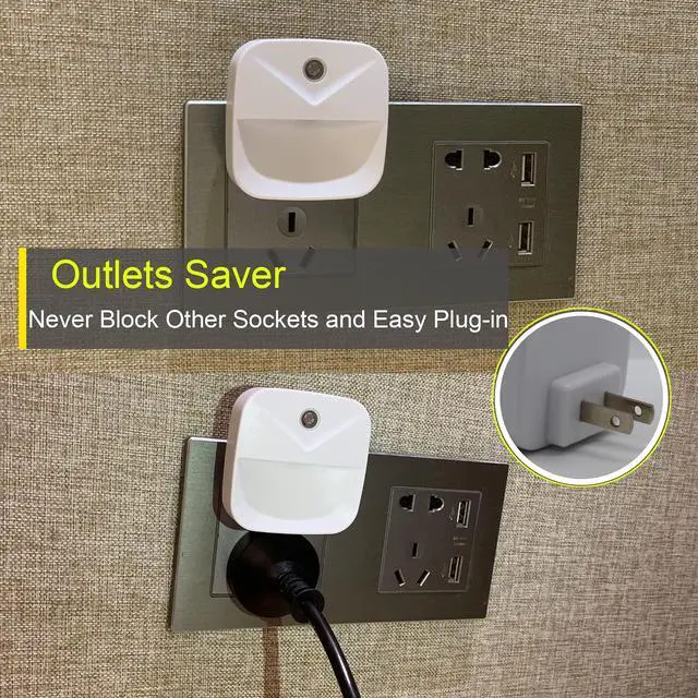 Alt view image 6 of 7 - 6 Pack Night Light Plug in, White LED Nightlights with Smart Dusk to Dawn Sensor, Plug into Wall Nightlights Suitable for Bedroom, Bathroom, Hallway, Kitchen, Stairs, Kids, Adults