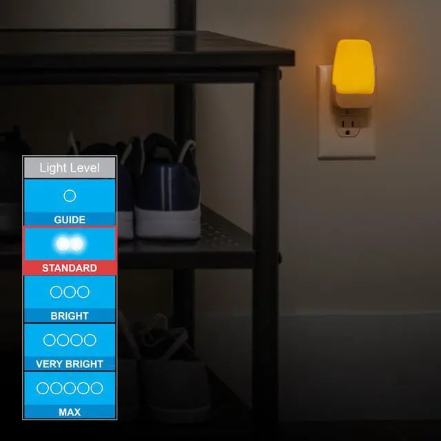 Alt view image 4 of 7 - Sleeplite Night Lights Plug Into Wall, Dusk to Dawn Sensor, Ambient Lighting, Sleep Aid, Bathroom Décor, LED Lights for Bedroom, Apartment Essentials, Smart Home,76135, Amber, 2 Pack