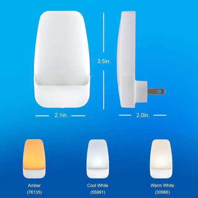 Alt view image 6 of 7 - Sleeplite Night Lights Plug Into Wall, Dusk to Dawn Sensor, Ambient Lighting, Sleep Aid, Bathroom Décor, LED Lights for Bedroom, Apartment Essentials, Smart Home,76135, Amber, 2 Pack