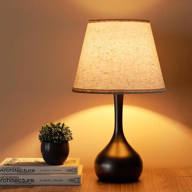 Main image of Touch Bedside Lamp for Bedroom, 3-Way Dimmable Farmhouse Table Lamps for Nightstand with Fabric Shade, Desk Lamp for Kids Reading, Home Office