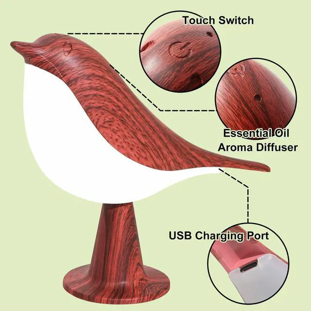 Alt view image 6 of 7 - Bedside Lamps Bird Lamp Bird Decorations for The Home Small Lamps for Small Spaces Night Light for Kids ABS Plastic Cute Lamp for Bedroom, Living Room, Kitchen, Outdoor, Office Decor