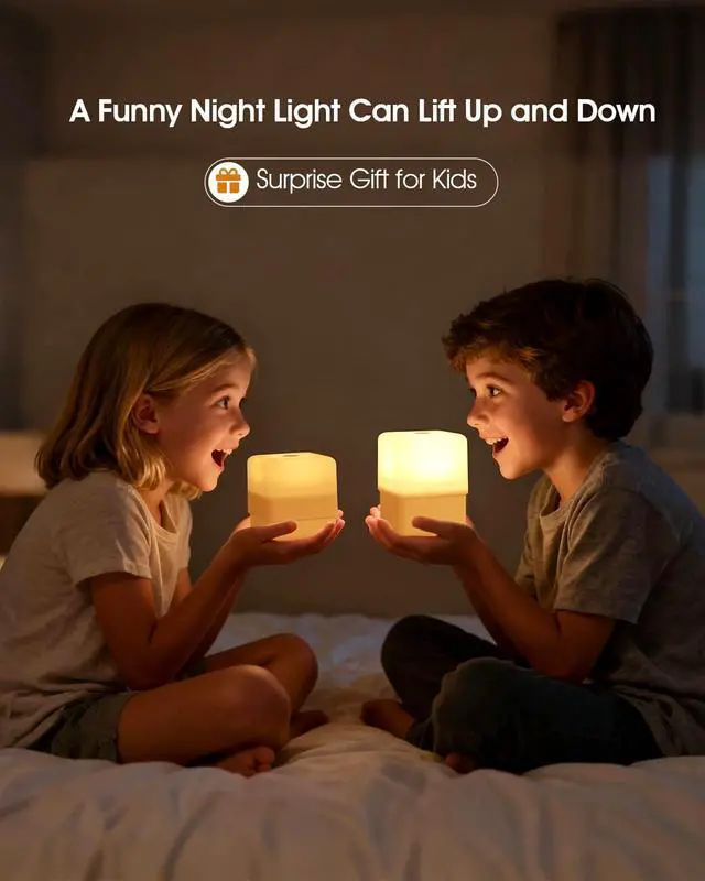Alt view image 4 of 7 - Cool Lift Touch Lamps for Nightstand, Cordless Warm Night Light for Baby Nursery/Sleep Aid, Dimmable/2600K Amber/2000mAh Rechargeable, Small Bedside Nightlight for Kids and Adults' Bedroom
