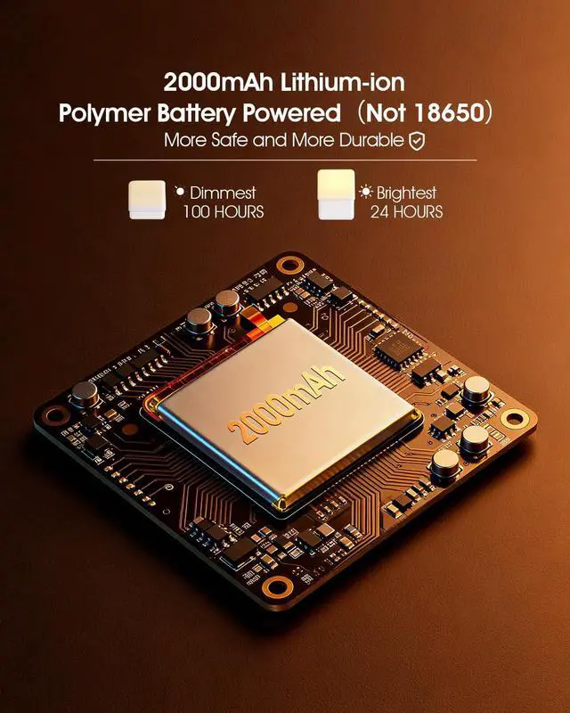 Alt view image 5 of 7 - Cool Lift Touch Lamps for Nightstand, Cordless Warm Night Light for Baby Nursery/Sleep Aid, Dimmable/2600K Amber/2000mAh Rechargeable, Small Bedside Nightlight for Kids and Adults' Bedroom