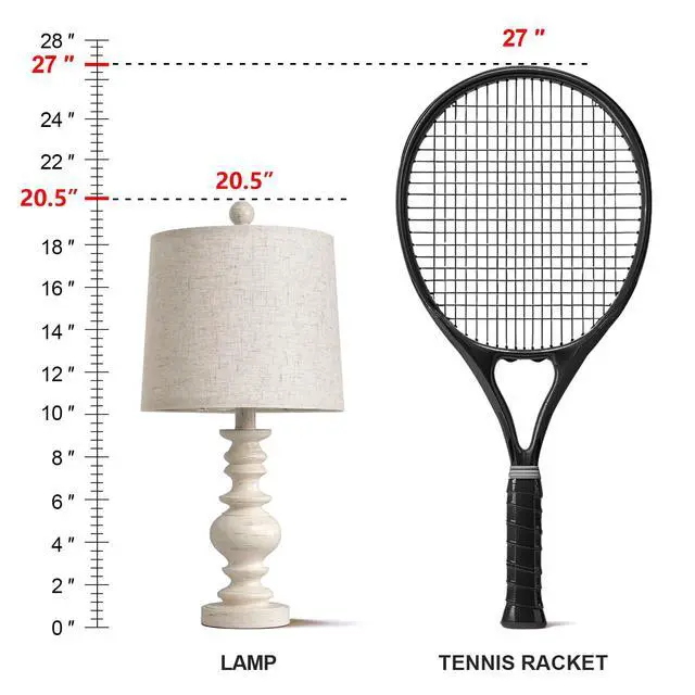 Alt view image 2 of 7 - Tradition 20.5" Rustic Table Lamp Set of 2 for Living Room Farmhouse Bedside Desk Lamps Bedroom Nightstand Vintage Lamps Linen WashedSuitable for Decorating Small Areas