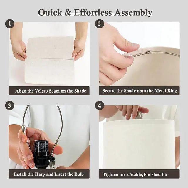 Alt view image 6 of 7 - Tradition 20.5" Rustic Table Lamp Set of 2 for Living Room Farmhouse Bedside Desk Lamps Bedroom Nightstand Vintage Lamps Linen WashedSuitable for Decorating Small Areas