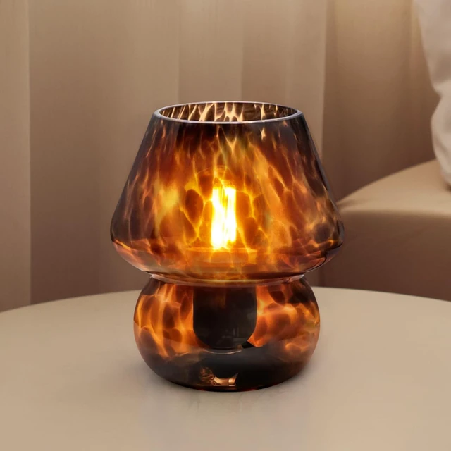 Main image of Mushroom Lamp Small Lamp Table Lamp for Bedroom, Desk Bedside Lamps for Living Room,Mushroom Decor Cute Mini Modern Mid Century Lamps for Night Stands,Aesthetic Home Decor (Flame Black)