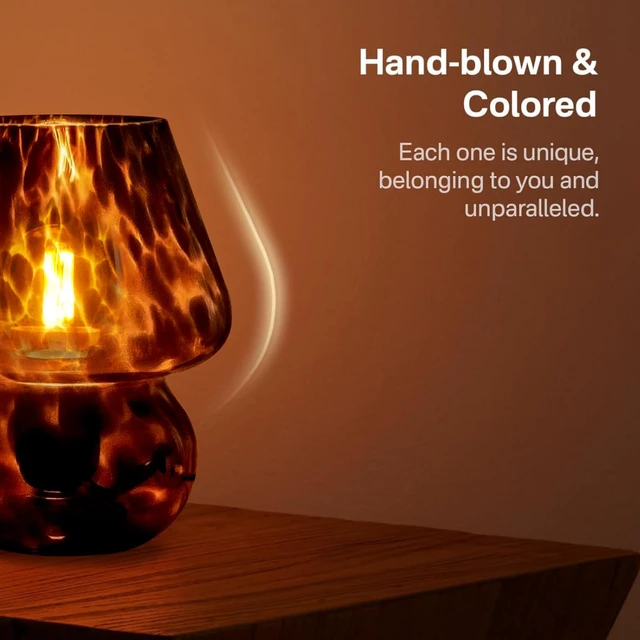 Alt view image 2 of 7 - Mushroom Lamp Small Lamp Table Lamp for Bedroom, Desk Bedside Lamps for Living Room,Mushroom Decor Cute Mini Modern Mid Century Lamps for Night Stands,Aesthetic Home Decor (Flame Black)