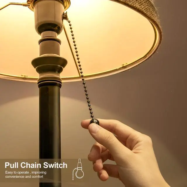 Alt view image 4 of 7 - 19.5" Small Table Lamp for Bedroom - Bedside Lamps for Nightstand, Black Table Lamp for Living Room with Fabric Shade, Desk Reading Lamp for Kids Room Living Room Office Dorm