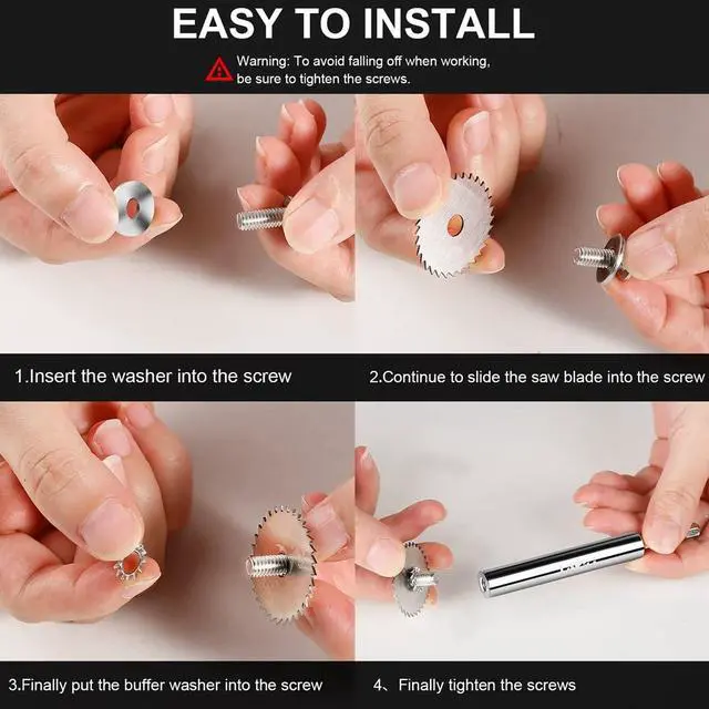 Alt view image 4 of 6 - 1/4-Inch Hex Shank Rotary Drill Saw(with 5PCS Blades),HSS Saw Disc Wheel Cutting Blades for Drills Rotary Tools