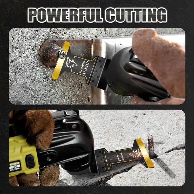 Alt view image 3 of 7 - 6PCS Titanium Oscillating Tool Blades, Professional Universal Titanium Oscillating Saw Blades Multitool Blades Kits for Metal Wood Plastics, Dewalt Milwaukee Ryobi Fein