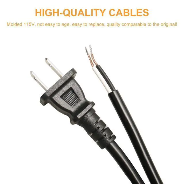 Alt view image 3 of 7 - 8FT 16/2 Power Cord Replacement for Drills, Sanders, Chop Saws, Grinders, Vacuums, Miter Saws, Appliances, Motors etc Power Tools Black