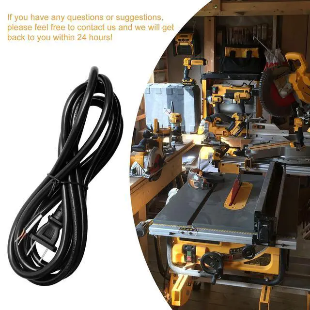 Alt view image 7 of 7 - 8FT 16/2 Power Cord Replacement for Drills, Sanders, Chop Saws, Grinders, Vacuums, Miter Saws, Appliances, Motors etc Power Tools Black