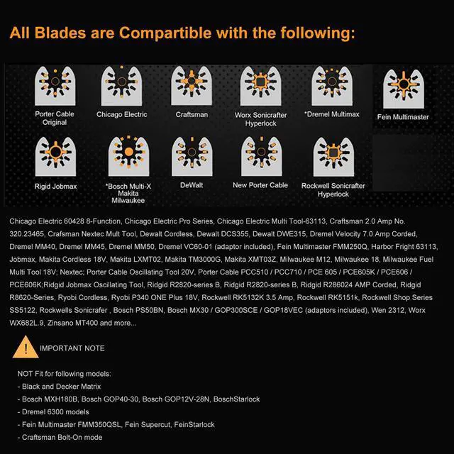 Alt view image 6 of 6 - 6Pcs Diamond Oscillating Tool Blades, Multi Tool Mortar Cutting Saw Blades Precise for Grout Removal and Soft Tile Cut