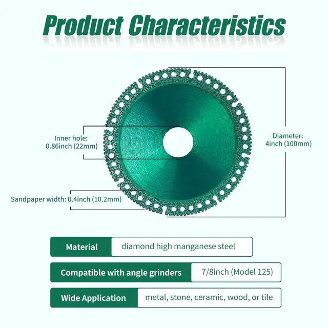 Alt view image 3 of 6 - Indestructible Disc 2.0 -Cut Everything in Seconds, New Upgraded Indestructible Disc for Angle Grinder 7/8 inch, 4 inch Circular Saw Blades for Ceramic Tile Glass Metal Wood Cutting (3 Pack)