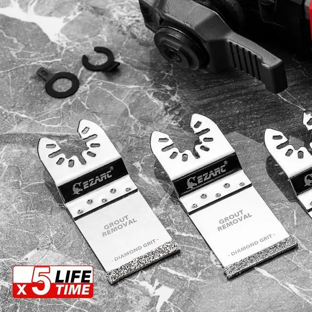 Alt view image 3 of 7 - Diamond Oscillating Blade, Flush Cutting Oscillating Multi Tool Saw Blades for Grout Removal, Cleaning Mortar DO34F, 3-Pack