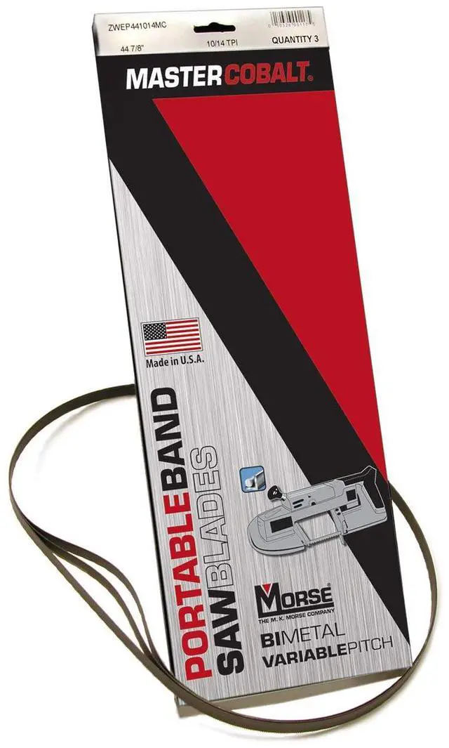 Main image of Master Cobalt Bi-Metal Portable Band Saw Blade 44 7/8 x 1/2 x .020 14/18 TPI 3/Box (001182 / ZWEP441418MC)