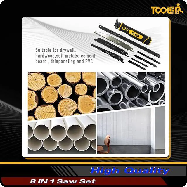 Alt view image 5 of 7 - : 8-In-1 Multi Blades Hand Saw, Drywall Cutter. Hacksaw. Long Blade Hand Saw, Jab Saw, For Cutting Drywall, Sheetrock, Wood, Metel, Plastic, Plywood. Blade Quick Change Mechanism.