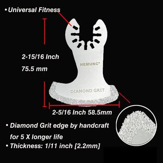 Alt view image 2 of 6 - 6Pcs Diamond Oscillating Tool Blades, Multi Tool Mortar Cutting Saw Blades Precise for Grout Removal and Soft Tile Cut