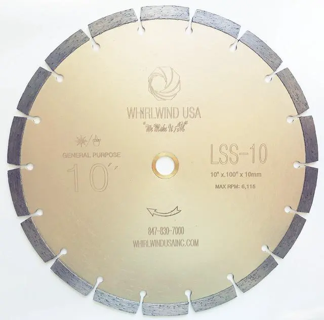 Main image of LSS 10 Diamond Saw Blades 10 Inch,General Purpose Power Dry or Wet Cutting Saw Blade,for Concrete Granite Stone Brick Masonry (10")