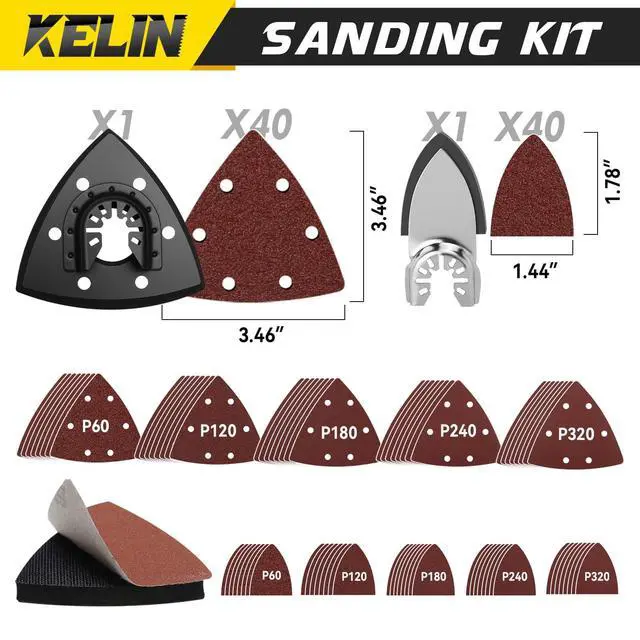 Alt view image 4 of 7 - 118 PCS Multitool Blade Kits Cutting and Sandpaper Oscillating Tool Accessories Universal Oscillating Saw Blades 13 Types Blades Compatible with Dewalt Bosch Dremel Milwaukee
