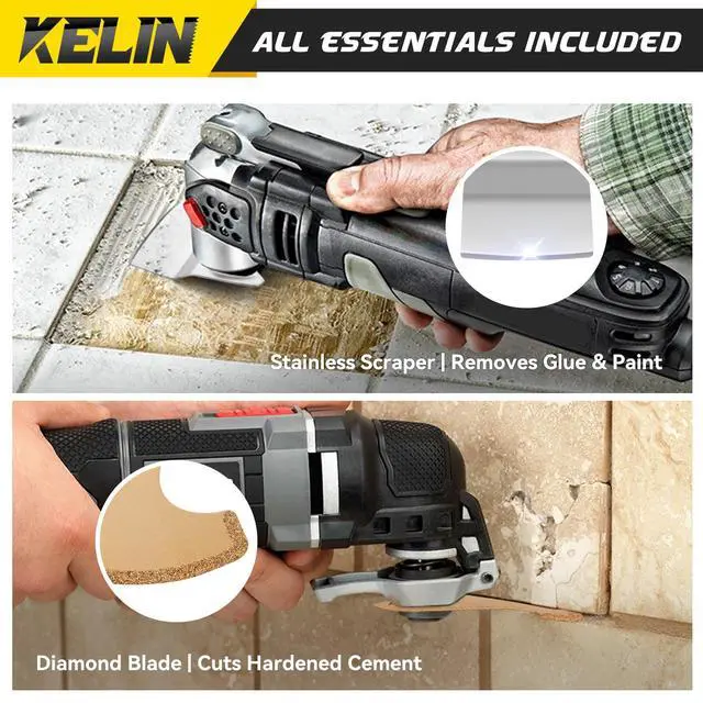 Alt view image 7 of 7 - 118 PCS Multitool Blade Kits Cutting and Sandpaper Oscillating Tool Accessories Universal Oscillating Saw Blades 13 Types Blades Compatible with Dewalt Bosch Dremel Milwaukee