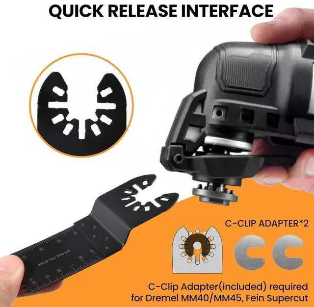 Alt view image 3 of 7 - 158 Pack Oscillating Saw Blades, Oscillating Tool Blades with Sandpaper, Multitool Bi-Metal Blades Kits for Wood Metal Plastics Quick Release Fit Dewalt Ryobi Rockwell Makita