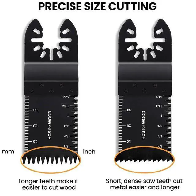 Alt view image 6 of 7 - 158 Pack Oscillating Saw Blades, Oscillating Tool Blades with Sandpaper, Multitool Bi-Metal Blades Kits for Wood Metal Plastics Quick Release Fit Dewalt Ryobi Rockwell Makita