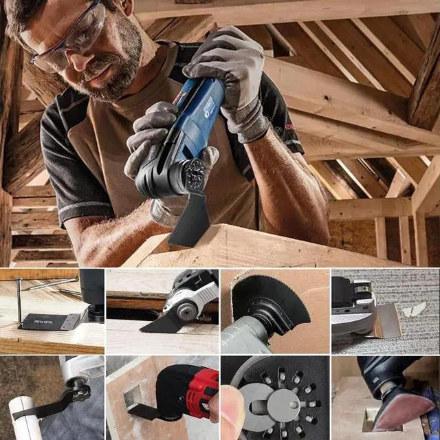 Alt view image 7 of 7 - 158 Pack Oscillating Saw Blades, Oscillating Tool Blades with Sandpaper, Multitool Bi-Metal Blades Kits for Wood Metal Plastics Quick Release Fit Dewalt Ryobi Rockwell Makita