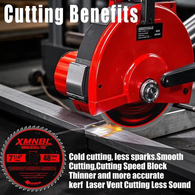 Alt view image 6 of 7 - 7 1/4 Inch Metal Cutting Saw Blade,Replace for Diablo D0748CF 7 1/4 Inch Metal and Stainless Steel Cutting Saw Blade,Compatible with 7-1/4 Inch Circular Saw,Cermet Carbide,5/8" Arbor,5X Longer Life