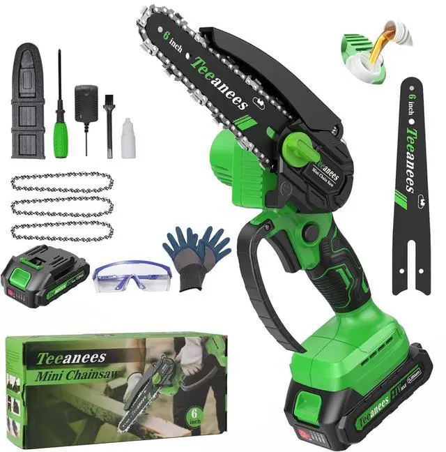 Main image of Mini Chainsaw Cordless, 6-Inch Small Electric Chainsaw with 21V Battery & 3 Chains, Portable Handheld Power Chain Saw for Wood Cutting & Tree Trimming, Ideal Gardening Gift for Men Dad