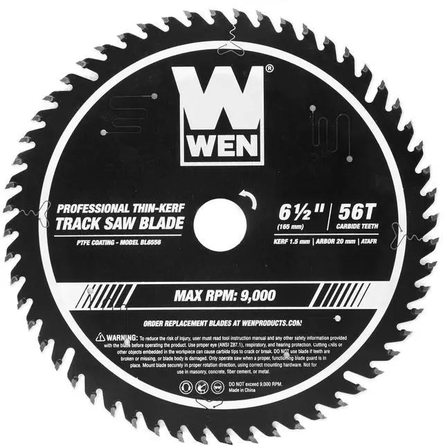 Main image of BL6556 6.5-Inch 56-Tooth Carbide-Tipped Thin-Kerf Professional ATAFR Track Saw Blade with PTFE Coating