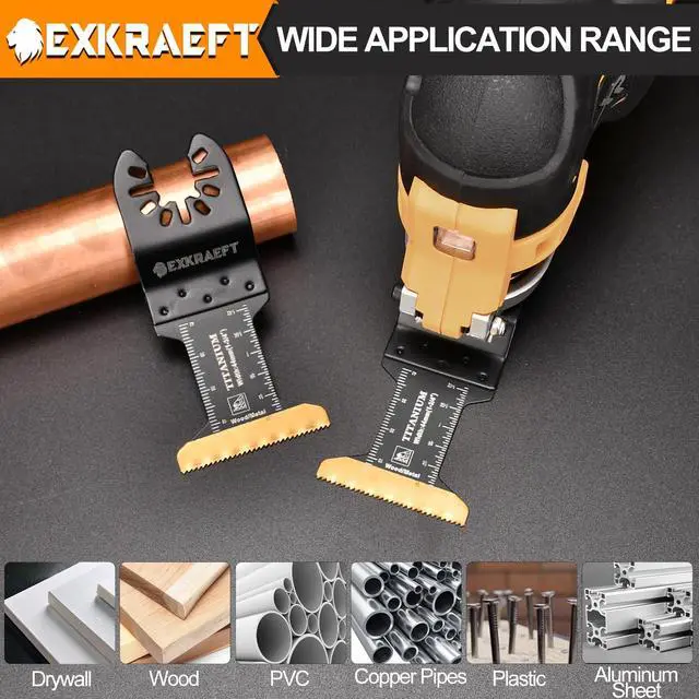 Alt view image 7 of 7 - 50PCS Curved-Edge Oscillating Tool Blade, Titanium Multitool Blades for Metal, Wood, Plastic, Professional Universal Oscillating Saw Blades Fit Dewalt Milwaukee Ryobi Rockwell Fein