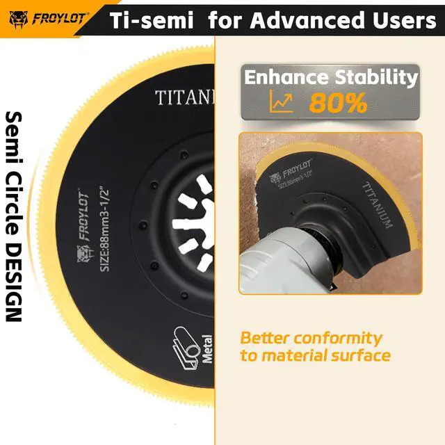 Alt view image 5 of 7 - 50PCS Oscillating Multi-Tool Blades Kit, Titanium Bi-Metal Saw Blades - Ti/Arc/Japanese/Circle Teeth for Metal/Nail/Wood/OSB/Drywall -Universal Fit Dewalt Ryobi Worx Makita Oscillating Tools