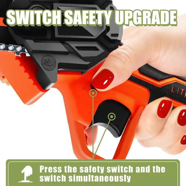 Alt view image 2 of 7 - Mini Chainsaw 6 Inch Cordless, Super Handheld Chainsaw with 2x Big Batteries, Electric Mini Chain saw Battery Powered, Small Hand saws for Tree Wood - Garden Yard Time Saving Tool