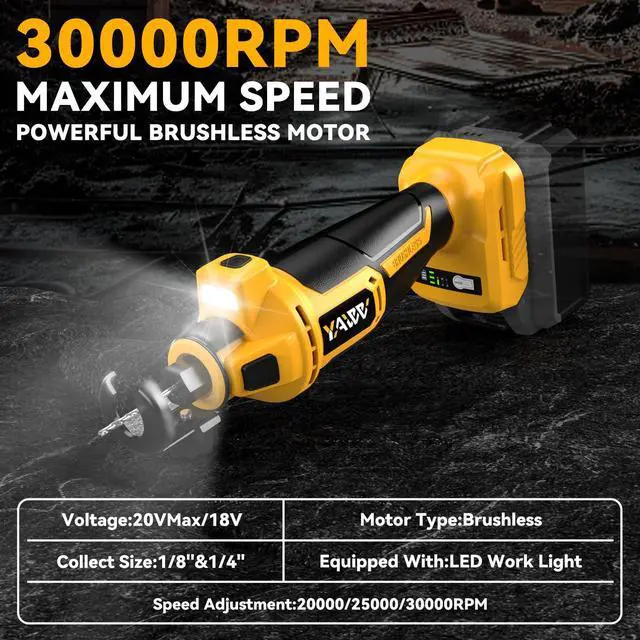 Alt view image 4 of 7 - Cordless Drywall Cut-Out Tool for Dewalt 20V Battery, 3 Speed Adjustable Brushless Rotary Saw with Up to 30000 RPM, Compact Spiral Saw Kit for Cutting Wood Drywall,Sheetrock,Wood, (Bare Tool Only)