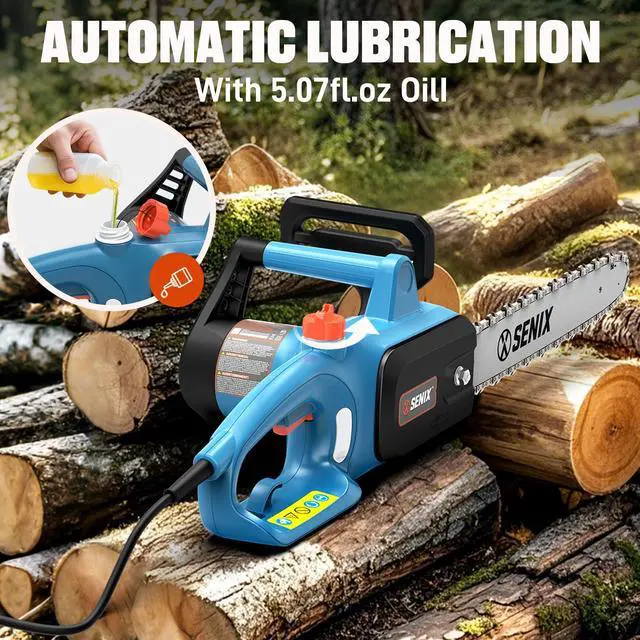 Alt view image 6 of 7 - Electric Chainsaw, 14" Corded Chainsaw,10 Amp Chain Saw for Wood Cutting, Tree Trimming, Garden Tool for Pruning, Branch Cutting, Yard, Fathers Day Gift for Men,Gardener, CSE10-L