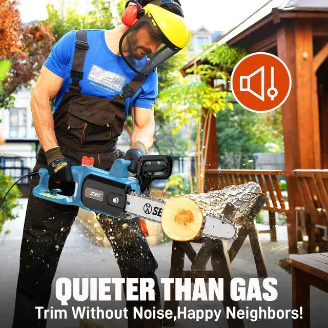 Alt view image 7 of 7 - Electric Chainsaw, 14" Corded Chainsaw,10 Amp Chain Saw for Wood Cutting, Tree Trimming, Garden Tool for Pruning, Branch Cutting, Yard, Fathers Day Gift for Men,Gardener, CSE10-L