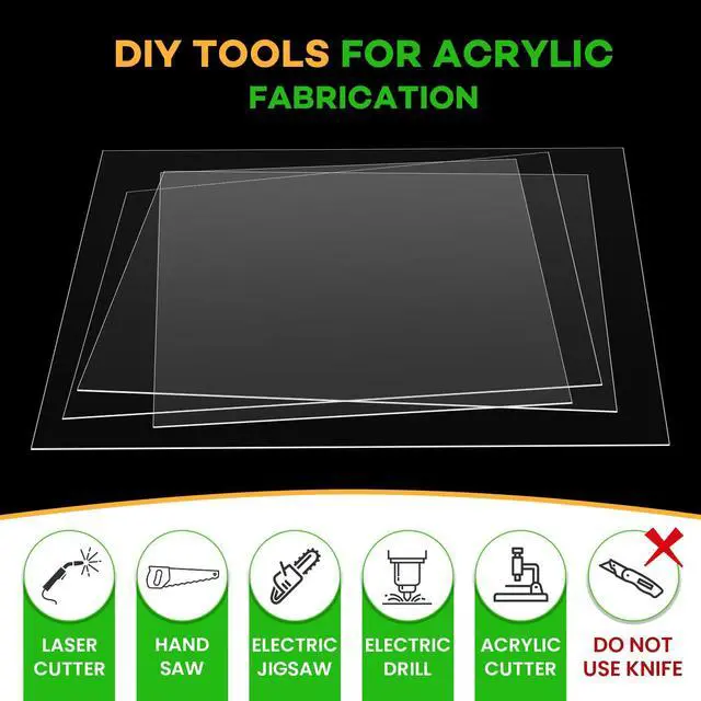 Alt view image 2 of 7 - 3 Pack Plexiglass Sheets 1/8 Inch Thick, 24"X36" Plexi Glass Panel,Plastic Sheet for Crafts,Signs, Display Cases, Sneeze Guard, Cut with Engraver,Power Saw or Hand Tools