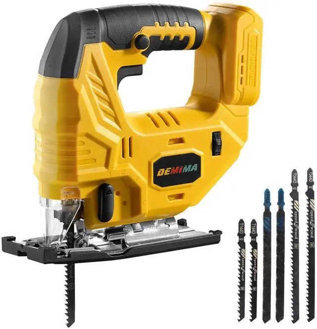 Main image of Cordless Jig Saw for De-Walt 20V Battery, 7 Speed Variable Up to 3200RPM, LED Light, 45° Bevel Cuts, 3 Orbital Motions, with Jig Saw Blade for Straight/Curve/Circle Cutting(Battery Not Include)