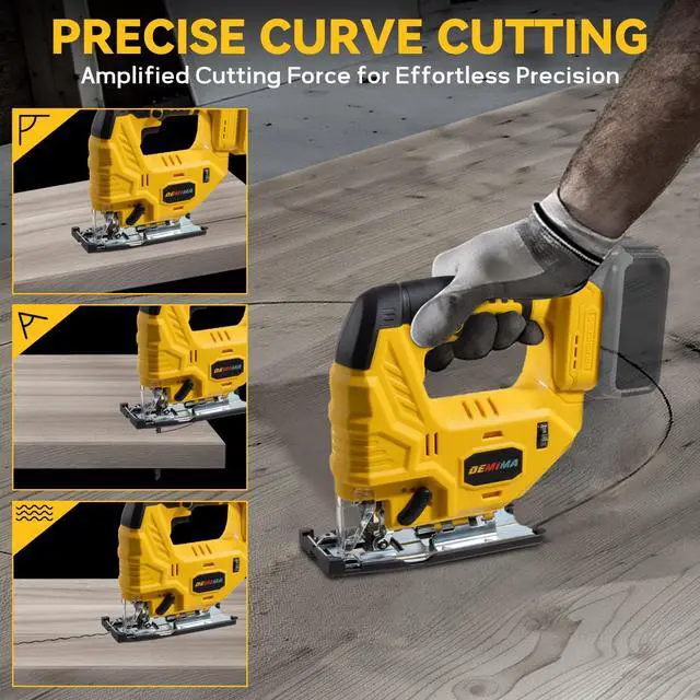 Alt view image 7 of 7 - Cordless Jig Saw for De-Walt 20V Battery, 7 Speed Variable Up to 3200RPM, LED Light, 45° Bevel Cuts, 3 Orbital Motions, with Jig Saw Blade for Straight/Curve/Circle Cutting(Battery Not Include)