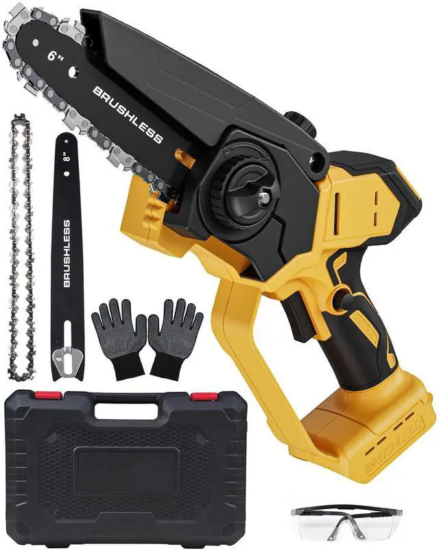 Main image of Mini Chainsaw Cordless for Dewalt Battery 20V MAX, 8-Inch and 6-Inch 2-IN-1 Chainsaw with Brushless Motor and Auto-Oiler, 1200W, for Tree Pruning Wood Cutting (Tool Only)
