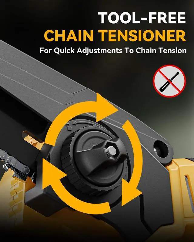 Alt view image 4 of 7 - Mini Chainsaw Cordless for Dewalt Battery 20V MAX, 8-Inch and 6-Inch 2-IN-1 Chainsaw with Brushless Motor and Auto-Oiler, 1200W, for Tree Pruning Wood Cutting (Tool Only)