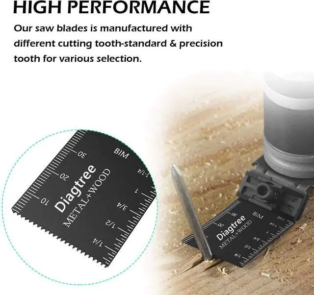 Alt view image 4 of 5 - 50Pack Bi-Metal oscillating Tool Blade, Diagtree Multitool Blade Oscillating Multi Tool Quick Release Saw Blades for Fein, Dremel, Dewalt, Craftsman, Ridgid, Makita, Milwaukee, Rockwell