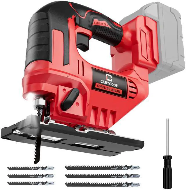Main image of Jigsaw Compatible With Milwaukee 18V Battery, Cordless jig saw tool With LED Light, 0°- 45° Bevel Cuts, 3 Position Orbital Setting for Straight/Curve/Bevel/Circle Cutting (NO Battery)
