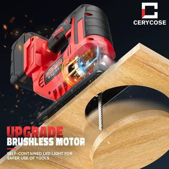 Alt view image 3 of 7 - Jigsaw Compatible With Milwaukee 18V Battery, Cordless jig saw tool With LED Light, 0°- 45° Bevel Cuts, 3 Position Orbital Setting for Straight/Curve/Bevel/Circle Cutting (NO Battery)