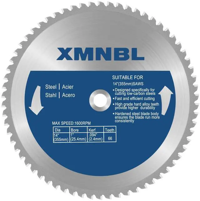 Main image of 14 Inch Metal Steel Cutting Saw Blade,Replacement for Evolution 14 Inch Chop Saw Blade for Evolution S14CPS,S15CPS,S355MCS,S355CPS,S380CPS|Metal Cutting Saw,66Teeth Mild Steel Cermet Blade
