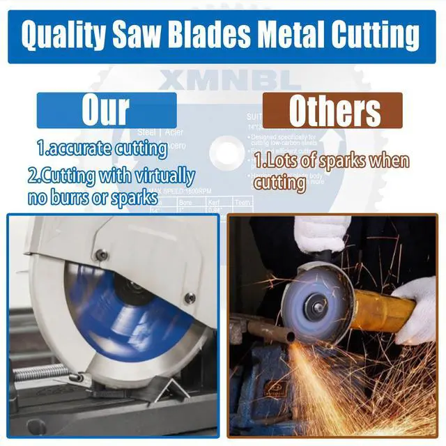 Alt view image 5 of 7 - 14 Inch Metal Steel Cutting Saw Blade,Replacement for Evolution 14 Inch Chop Saw Blade for Evolution S14CPS,S15CPS,S355MCS,S355CPS,S380CPS|Metal Cutting Saw,66Teeth Mild Steel Cermet Blade